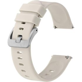 Smartwatch Accessories,Silicone Watch Bands, Slim Watch Straps With Quick Release, 22mm (Option: Ivory white)